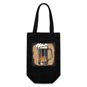Bier Geschenk Krug party feiern Fest glas Beer - Geschenkbeutel für Flaschen - Schwarz - Vorne