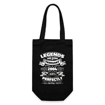 20th Birthday Husband February Vintage 2004 Legendary - Gift Bag for Bottles - black - Front