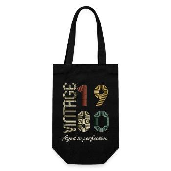 Birthday gift 44 years old - 1980 - Gift Bag for Bottles - black - Front