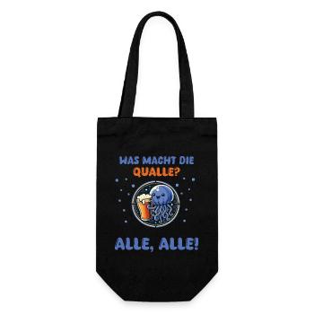 Fröhliche Qualle - Bierliebhaber T-Shirt - Geschenkbeutel für Flaschen - Schwarz - Vorne