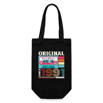 33e anniversaire mari février 1991 Mixtape Cassette - Sac à bouteille - noir - Devant