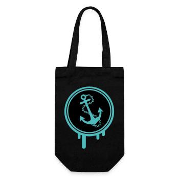 Anchor Icon Blobs - Gift Bag for Bottles - black - Front