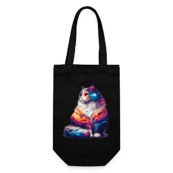 Katze - Geschenkbeutel für Flaschen - Schwarz - Vorne