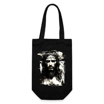 jesus bibel christliche religion christliches kreuz christlich - Geschenkbeutel für Flaschen - Schwarz - Vorne