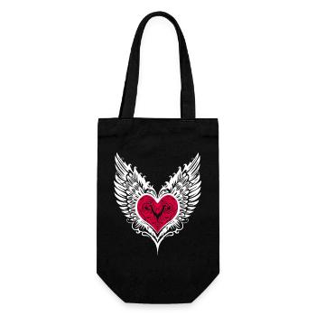 Ailes de coeur Cœur ailé - Sac à bouteille - noir - Devant