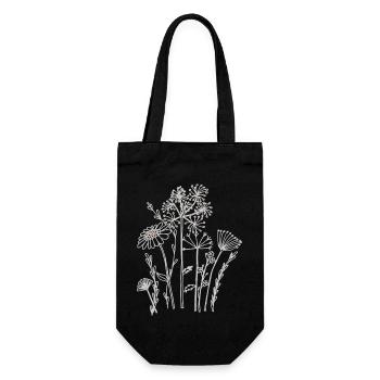 Dried flowers - Gift Bag for Bottles - black - Front
