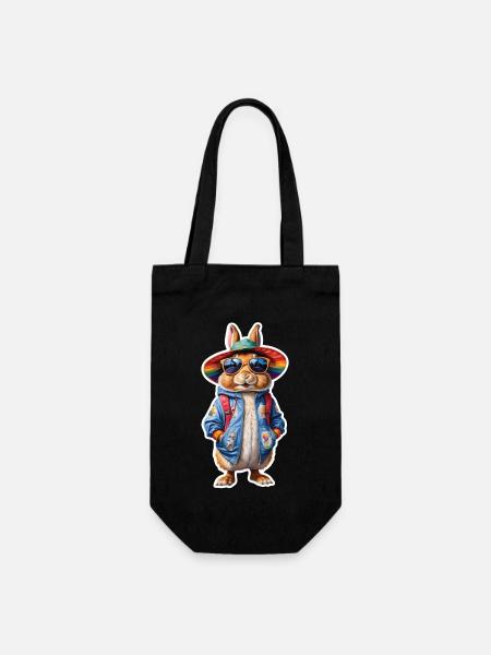 Lapin de Pâques coloré, mignon et mignon pour Pâques - Sac à bouteille - noir