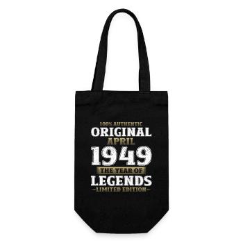 75th Birthday Gift Husband Legendary Since 1949 - Gift Bag for Bottles - black - Front