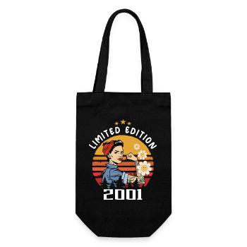 Retro Birth Year 2001 Vintage Birthday 2001 - Gift Bag for Bottles - black - Front