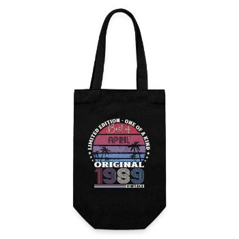 35th Birthday Gift Husband Vintage 1989 - Gift Bag for Bottles - black - Front