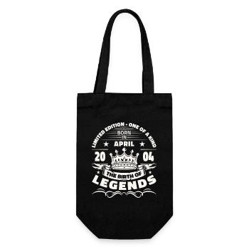 20. Geburtstag Mann Legende April Jahrgang 2004 - Geschenkbeutel für Flaschen - Schwarz - Vorne