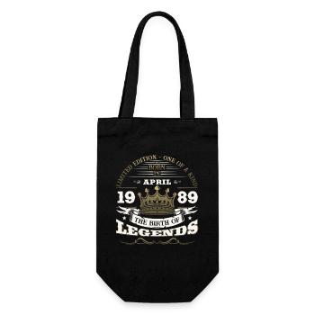 35. Geburtstag Mann Legende April Jahrgang 1989 - Geschenkbeutel für Flaschen - Schwarz - Vorne