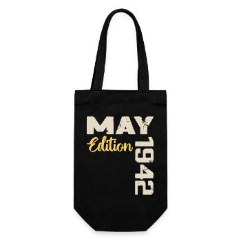 May 1942 Birthday May 1942 Gift May 1942 May - Gift Bag for Bottles - black - Front