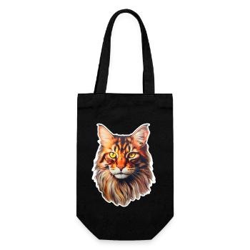 Maine Coon Cat Head - Gift Bag for Bottles - black - Front