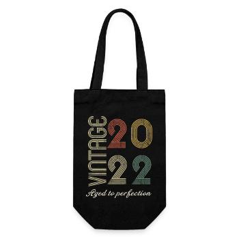 2 Year Anniversary Gift - 2022 - Gift Bag for Bottles - black - Front
