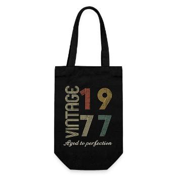 47 Years Anniversary Gift - 1977 - Gift Bag for Bottles - black - Front