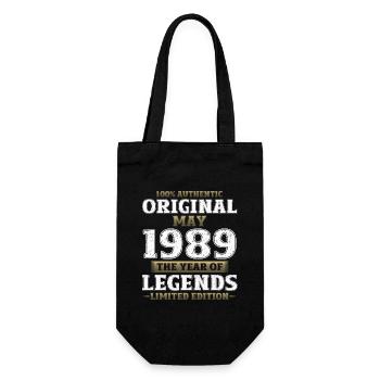 35. Geburtstag Mann Legende Mai Jahrgang 1989 - Geschenkbeutel für Flaschen - Schwarz - Vorne