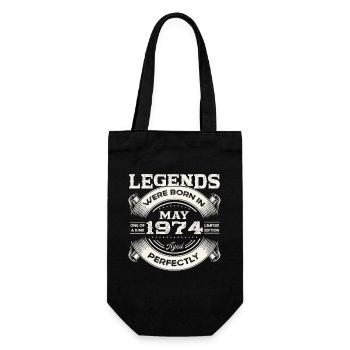 Anniversaire 1974 Mai 1974 Millésime 1974 Légende 74 - Sac à bouteille - noir - Devant