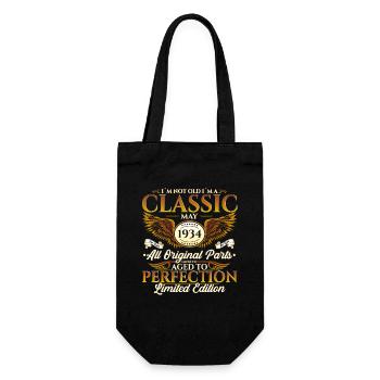 Mai 1934 Millésime 1934 Anniversaire 1934 Légende 34 - Sac à bouteille - noir - Devant