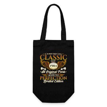 40th Birthday Man Vintage May Vintage 1984 - Gift Bag for Bottles - black - Front