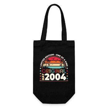 Geburtstag 2004 Mai 2004 Vintage 2004 Legende 04 - Geschenkbeutel für Flaschen - Schwarz - Vorne