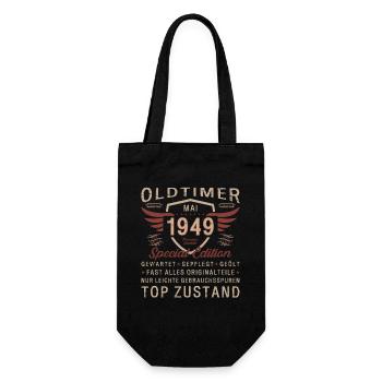 Oldtimer Mai 1949 Jahrgang 1949 Geburtstag 1949 - Geschenkbeutel für Flaschen - Schwarz - Vorne