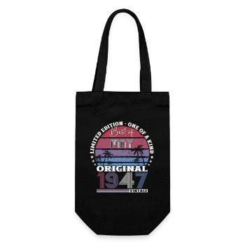 Original Mai 1947 Jahrgang 1947 Geburtstag 1947 - Geschenkbeutel für Flaschen - Schwarz - Vorne