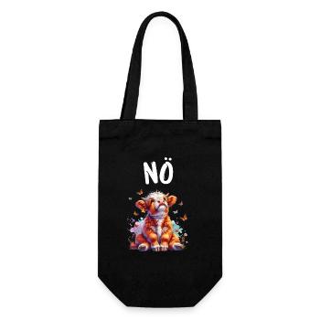 Highlander Cow Saying Nope for Boys and Girls - Gift Bag for Bottles - black - Front