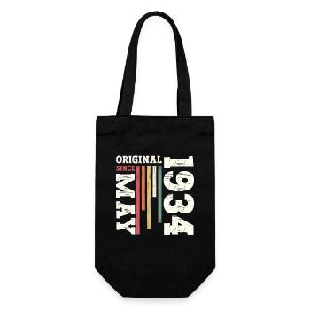 Original Mai 1934 Jahrgang 1934 Geburtstag 1934 - Geschenkbeutel für Flaschen - Schwarz - Vorne