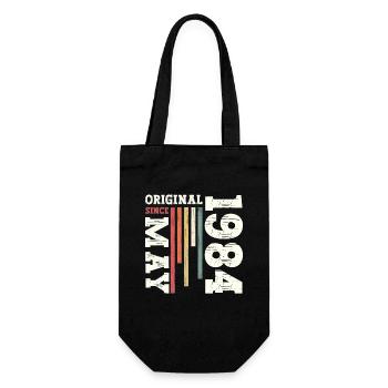 Original May 1984 Vintage 1984 Birthday 1984 - Gift Bag for Bottles - black - Front