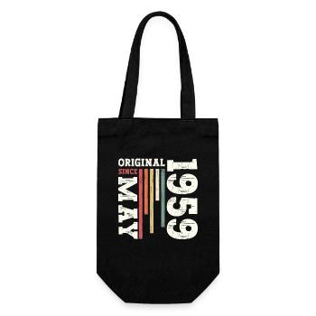 Original Mai 1959 Jahrgang 1959 Geburtstag 1959 - Geschenkbeutel für Flaschen - Schwarz - Vorne