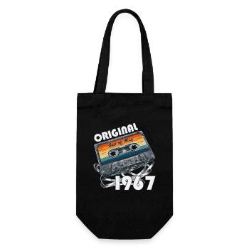Kassette Mai 1967 Jahrgang 1967 Geburtstag 1967 - Geschenkbeutel für Flaschen - Schwarz - Vorne