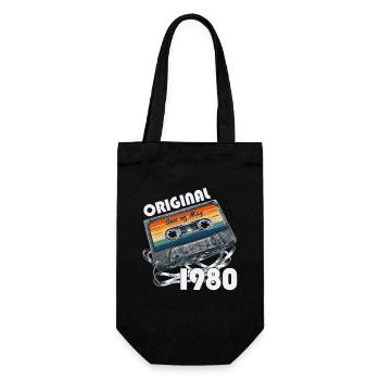 Cassette Mai 1980 Millésime 1980 Anniversaire 1980 - Sac à bouteille - noir - Devant