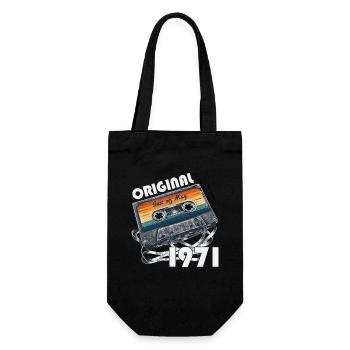 Cassette May 1971 Vintage 1971 Birthday 1971 - Gift Bag for Bottles - black - Front