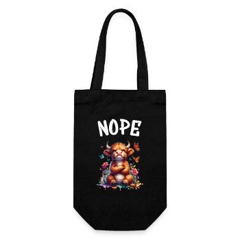 Highland Cow dit non aux garçons et aux filles - Sac à bouteille - noir - Devant