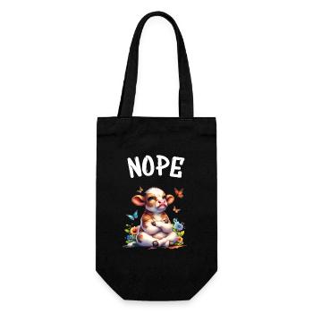 Kuh Spruch Nope für Jungen und Mädchen - Geschenkbeutel für Flaschen - Schwarz - Vorne