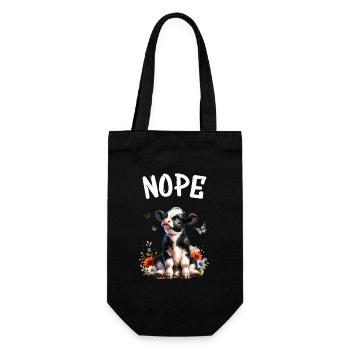 Kuh Spruch Nope für Jungen und Mädchen - Geschenkbeutel für Flaschen - Schwarz - Vorne