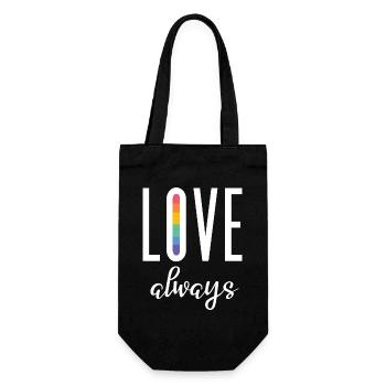 LGBT Pride Month - Liebe immer - Geschenkbeutel für Flaschen - Schwarz - Vorne