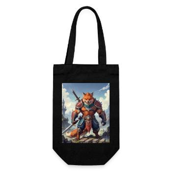 Ein monströses Ungetüm, ein Rotfuchs als Fantasie - Geschenkbeutel für Flaschen - Schwarz - Vorne