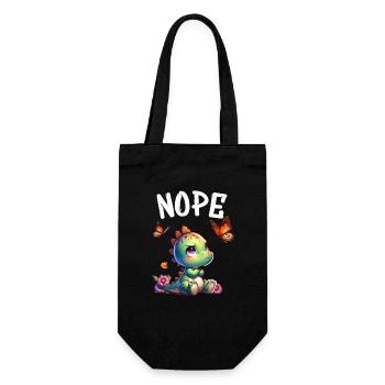 Dinosaur Saying Nope for Boys and Girls - Gift Bag for Bottles - black - Front