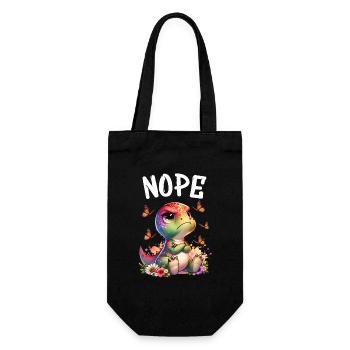 Dinosaur Saying Nope for Boys and Girls - Gift Bag for Bottles - black - Front