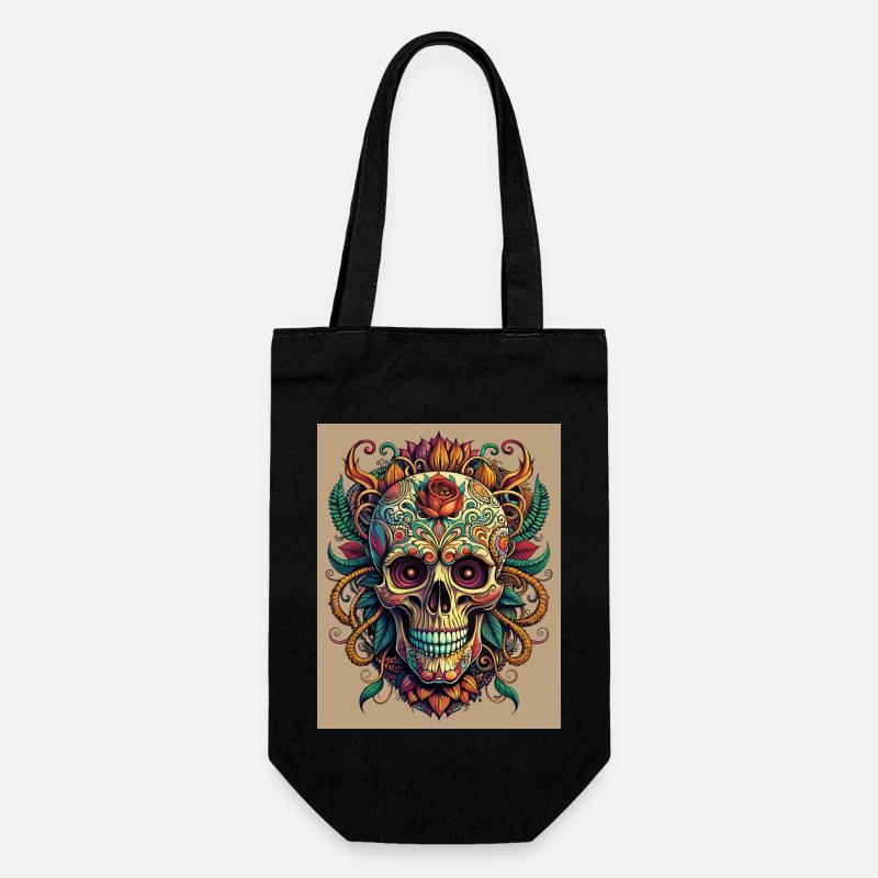 Flower-embellished transience - Gift Bag for Bottles - black
