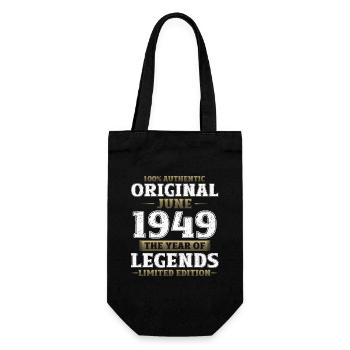 Original Juni 1949 Jahrgang 1949 Geburtstag 1949 - Geschenkbeutel für Flaschen - Schwarz - Vorne