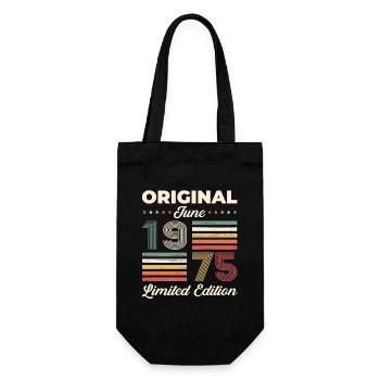 Original Juin 1975 Millésime 1975 49ème Anniversaire 75 - Sac à bouteille - noir - Devant