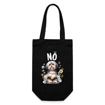 Havanese Lustiger Spruch Nö für Hundeliebhaber - Geschenkbeutel für Flaschen - Schwarz - Vorne