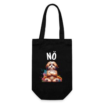 Havanese Lustiger Spruch Nö für Hundeliebhaber - Geschenkbeutel für Flaschen - Schwarz - Vorne