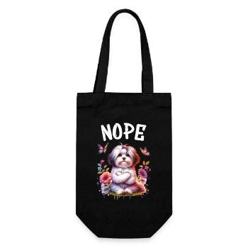 Havanese Lustiger Spruch Nope für Hundeliebhaber - Geschenkbeutel für Flaschen - Schwarz - Vorne