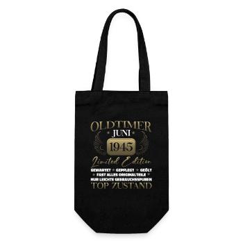 Oldtimer Juni 1945 Jahrgang 1945 Geburtstag 1945 - Geschenkbeutel für Flaschen - Schwarz - Vorne