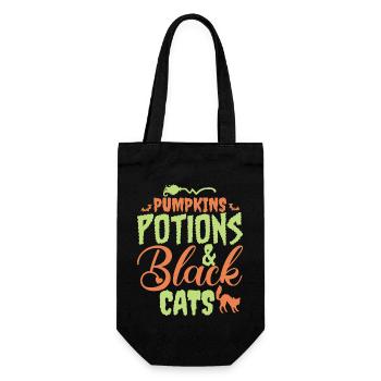 Halloween - Cats and Potions - Gift Bag for Bottles - black - Front