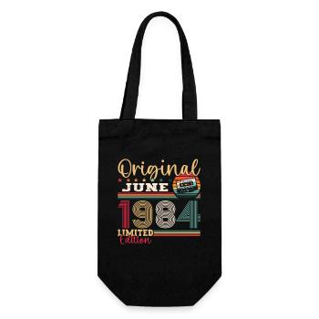 Cassette June 1984 Vintage 1984 Birthday 1984 - Gift Bag for Bottles - black - Front